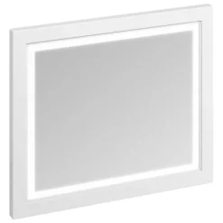 Burlington Framed 90 Mirror With LED Illumination - Matt White