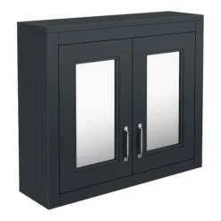 Chatsworth 690mm Graphite 2-Door Mirror Cabinet -Duravit Bathroom Shop mcabblk n d1