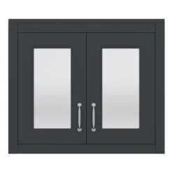 Chatsworth 690mm Graphite 2-Door Mirror Cabinet -Duravit Bathroom Shop mcabblk n d2