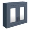 Chatsworth Blue 2-Door Mirror Cabinet - 690mm Wide With Matt Black Handles -Duravit Bathroom Shop mcabblumb d2