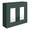 Chatsworth Green 2-Door Mirror Cabinet - 690mm Wide With Matt Black Handles -Duravit Bathroom Shop mcabgrnmb d2