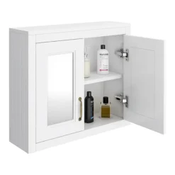 Chatsworth 690mm White 2-Door Mirror Cabinet -Duravit Bathroom Shop mcabwht detail1