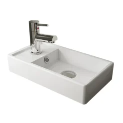Milan W400 X D222mm Natural Oak Effect Compact Floor Standing Basin Unit -Duravit Bathroom Shop mil005 detail1