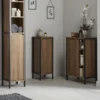 Milan Industrial Matt Black Framed Open Shelf Bathroom Storage Unit - Wood Effect 1 Milan Industrial Matt Black Framed Open Shelf Bathroom Storage Unit - Wood Effect -Duravit Bathroom Shop mil352m d4