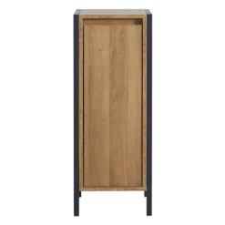 Milan Industrial Matt Black Framed 1-Door Bathroom Storage Unit - Wood Effect 10 Milan Industrial Matt Black Framed 1-Door Bathroom Storage Unit - Wood Effect -Duravit Bathroom Shop mil353md1