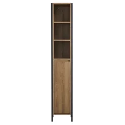Milan Industrial Matt Black Framed Tall Bathroom Storage Unit - Wood Effect 8 Milan Industrial Matt Black Framed Tall Bathroom Storage Unit - Wood Effect -Duravit Bathroom Shop mil354md1
