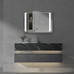 Toreno 800x600mm LED Illuminated Bathroom Mirror Inc. Anti-Fog & Touch Sensor -Duravit Bathroom Shop mir019 d3n
