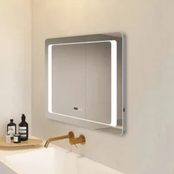 Toreno 800x600mm LED Illuminated Bathroom Mirror Inc. Anti-Fog & Touch Sensor -Duravit Bathroom Shop mir019 d4n