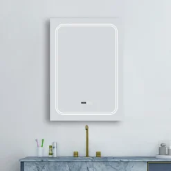Toreno 500x700mm LED Illuminated Mirror Inc. Anti-Fog, Digital Clock & Touch Sensor 12 Toreno 500x700mm LED Illuminated Mirror Inc. Anti-Fog, Digital Clock & Touch Sensor -Duravit Bathroom Shop mir020 d3n