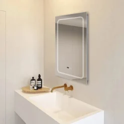 Toreno 500x700mm LED Illuminated Mirror Inc. Anti-Fog, Digital Clock & Touch Sensor 13 Toreno 500x700mm LED Illuminated Mirror Inc. Anti-Fog, Digital Clock & Touch Sensor -Duravit Bathroom Shop mir020 d4n