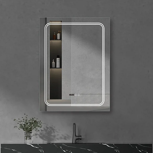 Toreno 500x700mm LED Illuminated Mirror Inc. Anti-Fog, Digital Clock & Touch Sensor 4 Toreno 500x700mm LED Illuminated Mirror Inc. Anti-Fog, Digital Clock & Touch Sensor - Image 2