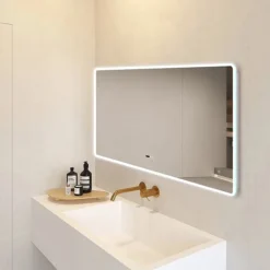 Toreno 1200 X 600mm Bluetooth LED Illuminated Mirror Inc. Anti-Fog, Shaver Socket & Touch Sensor -Duravit Bathroom Shop mir024 d4