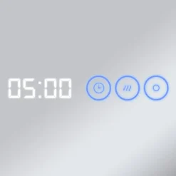 Toreno 800x600mm LED Illuminated Mirror Incl. Anti-Fog, Digital Clock & Touch Sensor -Duravit Bathroom Shop mir042 d1