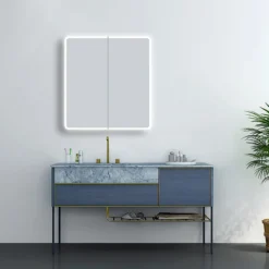 Toreno 700 X 650mm LED Illuminated 2-Door Mirror Cabinet With Motion Sensor, Shaving Socket & Anti-Fog -Duravit Bathroom Shop mir401 d3