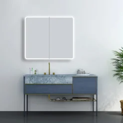 Toreno 700 X 800mm LED Illuminated 2-Door Mirror Cabinet With Motion Sensor, Shaving Socket & Anti-Fog -Duravit Bathroom Shop mir402 d3