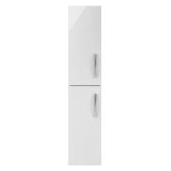 Brooklyn Wall Hung 2 Door Tall Storage Cabinet - White Gloss -Duravit Bathroom Shop mod162 detail1