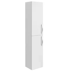 Brooklyn Wall Hung 2 Door Tall Storage Cabinet - White Gloss -Duravit Bathroom Shop mod162 lrg