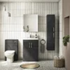 Brooklyn Wall Hung 2 Door Tall Storage Cabinet - Hacienda Black -Duravit Bathroom Shop mod662 n d3
