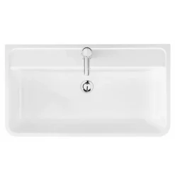 Monza 800 Wall Mounted Vanity Unit Incl. Side Cabinet (Gloss White With Chrome Handles) -Duravit Bathroom Shop monza800wallmountedvanitypackd1