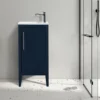 Montrose 400mm Indigo Blue Cloakroom Vanity Unit With Chrome Handle