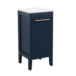 Montrose Indigo Blue Laundry Unit With Brushed Brass Handle -Duravit Bathroom Shop mtlamibb l