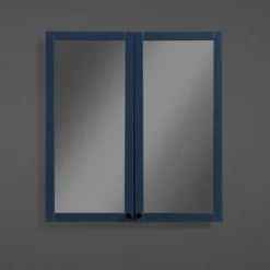Montrose 600mm Indigo Blue Mirrored Cabinet With Matt Black Handles -Duravit Bathroom Shop mtmrmimb d1