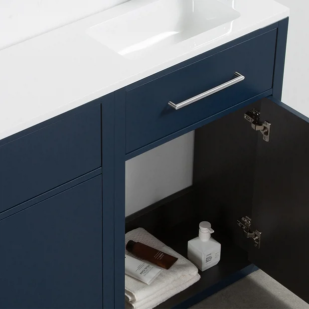 Montrose Indigo Blue Combination Vanity And WC Unit With Chrome Handles And Flush 3 Montrose Indigo Blue Combination Vanity And WC Unit With Chrome Handles And Flush