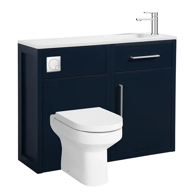 Montrose Indigo Blue Combination Vanity And WC Unit With Chrome Handles And Flush 4 Montrose Indigo Blue Combination Vanity And WC Unit With Chrome Handles And Flush - Image 2