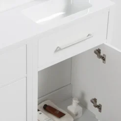 Montrose White Combination Vanity And WC Unit With Chrome Handles And Flush