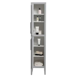 Montrose Dove Grey Tall Storage Unit With Chrome Handles