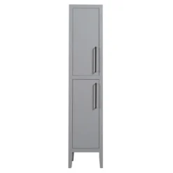 Montrose Dove Grey Tall Storage Unit With Matt Black Handles -Duravit Bathroom Shop mtumgmb d1