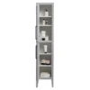 Montrose Dove Grey Tall Storage Unit With Matt Black Handles -Duravit Bathroom Shop mtumgmb d2