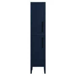 Montrose Indigo Blue Tall Storage Unit With Matt Black Handles -Duravit Bathroom Shop mtumimb d1