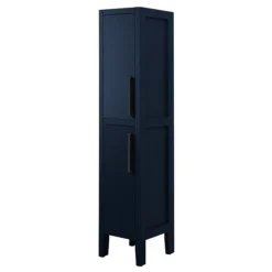 Montrose Indigo Blue Tall Storage Unit With Matt Black Handles -Duravit Bathroom Shop mtumimb l