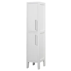 Montrose White Tall Storage Unit With Chrome Handles -Duravit Bathroom Shop mtumwcp l