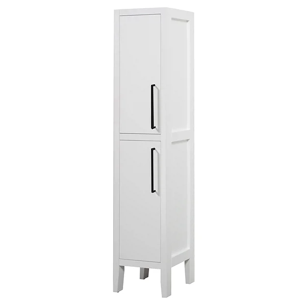 Montrose White Tall Storage Unit With Matt Black Handles 4 Montrose White Tall Storage Unit With Matt Black Handles - Image 2