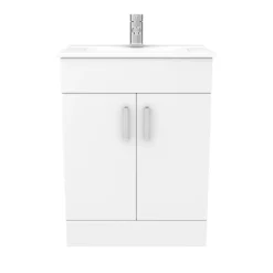 Toreno Vanity Sink With Cabinet - 600mm Modern High Gloss White -Duravit Bathroom Shop mv600 n d2