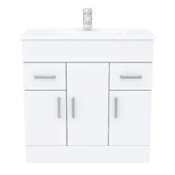 Toreno Vanity Sink With Cabinet - 800mm Modern High Gloss White -Duravit Bathroom Shop mv800 d6