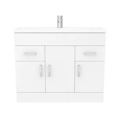 Toreno Basin Unit - 1000mm Modern High Gloss White With Mid Edged Basin