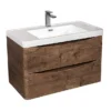 Monza Chestnut 750mm Wide Wall Mounted Vanity Unit -Duravit Bathroom Shop mz75ctwh1 l