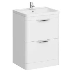 Monza Gloss White Floor Standing Vanity Bathroom Furniture Package -Duravit Bathroom Shop mzwhtfsfp d1