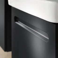 Duravit No.1 600mm Graphite Matt 1-Drawer Wall Mounted Vanity Unit With Basin -Duravit Bathroom Shop n550gra d2 1