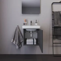 Duravit No.1 450mm Graphite Matt Wall Mounted Vanity Unit With Basin