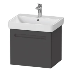 Duravit No.1 600mm Graphite Matt 1-Drawer Wall Mounted Vanity Unit With Basin -Duravit Bathroom Shop n600gra l