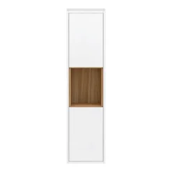 Haywood 1400mm Gloss White / Natural Oak Wall Hung Tall Unit -Duravit Bathroom Shop nfc961 d2