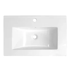 Nova 600mm Wall Hung Vanity Sink With Cabinet - Modern High Gloss White -Duravit Bathroom Shop novahighglosswhitewallmountedbasinunitw600xd400mmnewdetail1