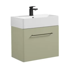 Odyssey Sage Wall Hung Vanity Unit - 600mm Wide With Matt Black Handle -Duravit Bathroom Shop ody6vmsmb l