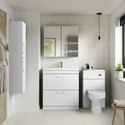 Brooklyn 800mm Gloss White Bathroom Mirror Cabinet - 2 Door 8 Brooklyn 800mm Gloss White Bathroom Mirror Cabinet - 2 Door -Duravit Bathroom Shop off119 d1
