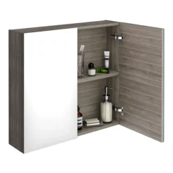 Brooklyn 800mm Grey Avola Bathroom Mirror Cabinet - 2 Door 9 Brooklyn 800mm Grey Avola Bathroom Mirror Cabinet - 2 Door -Duravit Bathroom Shop off519 d4