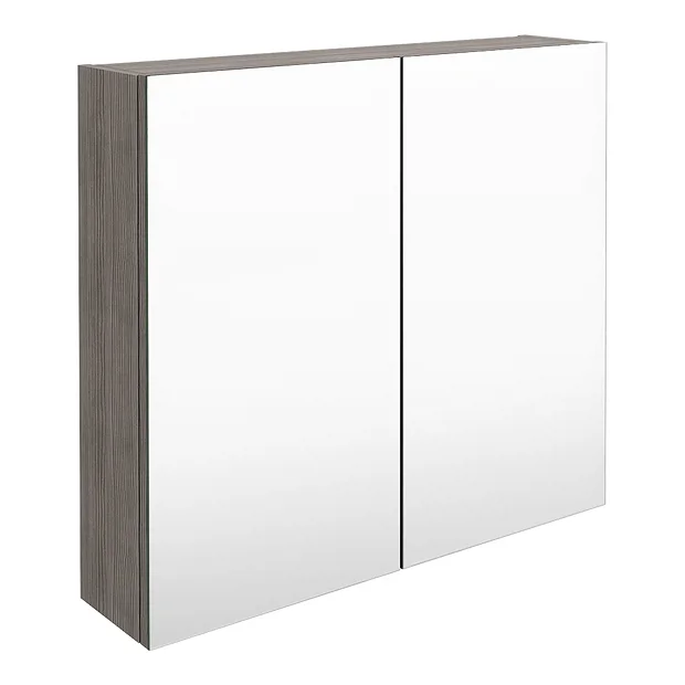 Brooklyn 800mm Grey Avola Bathroom Mirror Cabinet - 2 Door 4 Brooklyn 800mm Grey Avola Bathroom Mirror Cabinet - 2 Door - Image 2